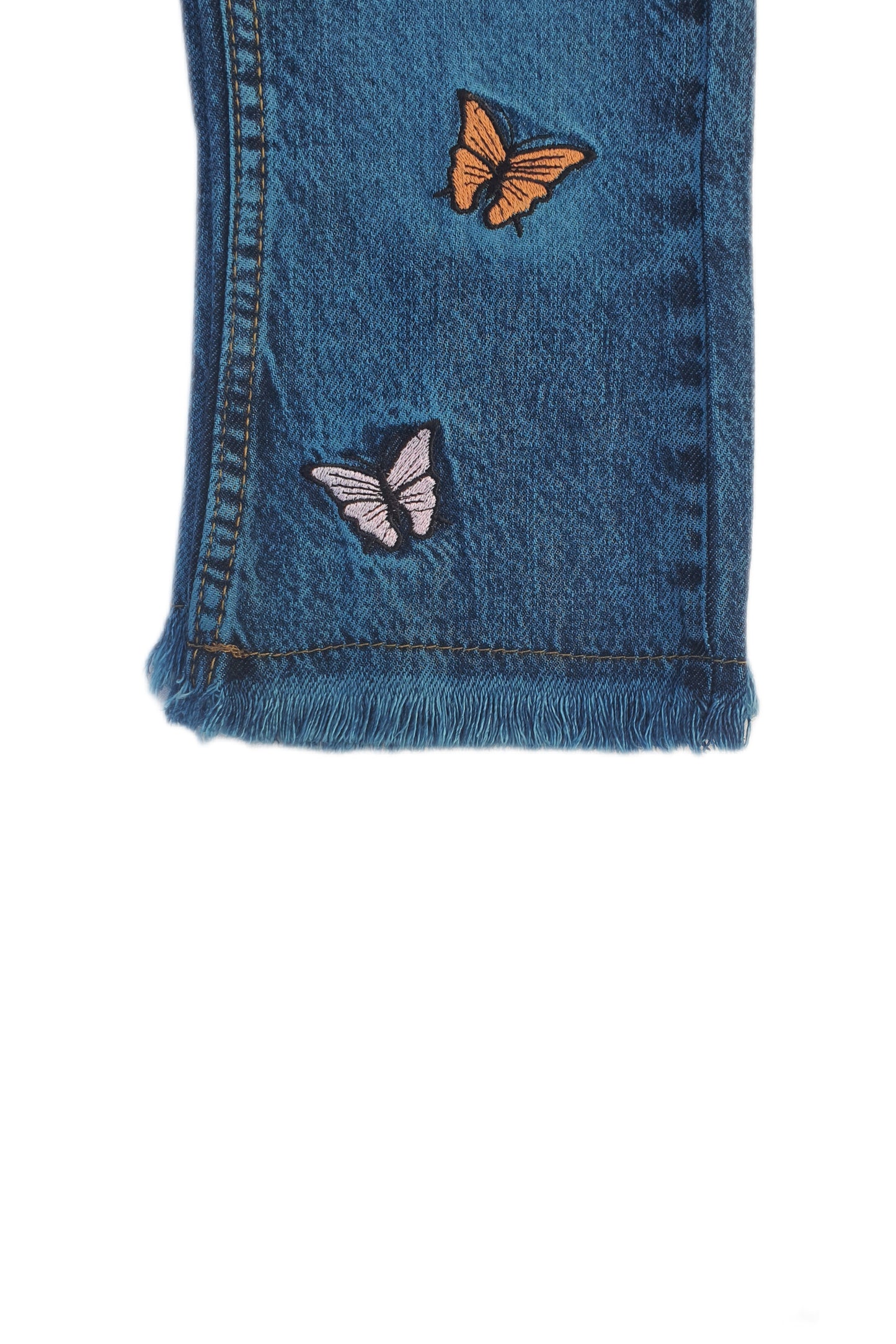 BLUE EMBROIDERED JEANS