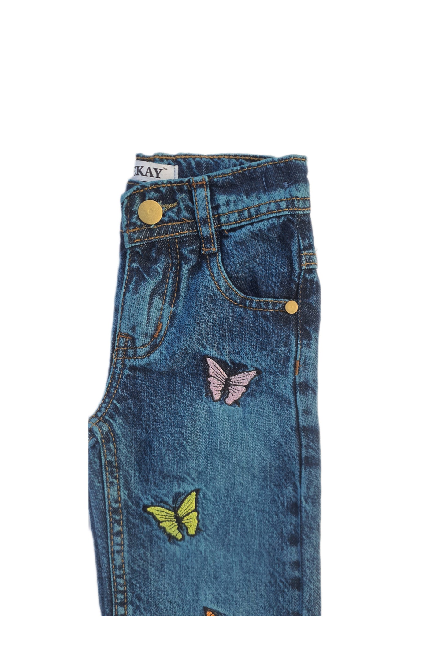 BLUE EMBROIDERED JEANS