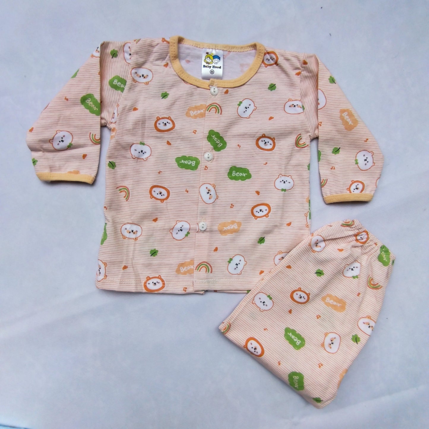 BABY HOOD BEAR PRINTED 2 PC SUITE