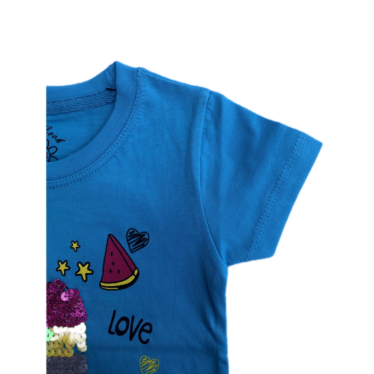 SEQUIN ICE CREAM SUMMER GRAPHIC T-SHIRT
