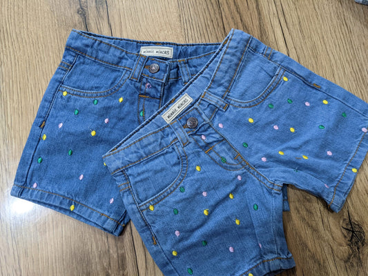 MINNIE MINORS EMBROIDERED JEANS SHORTS