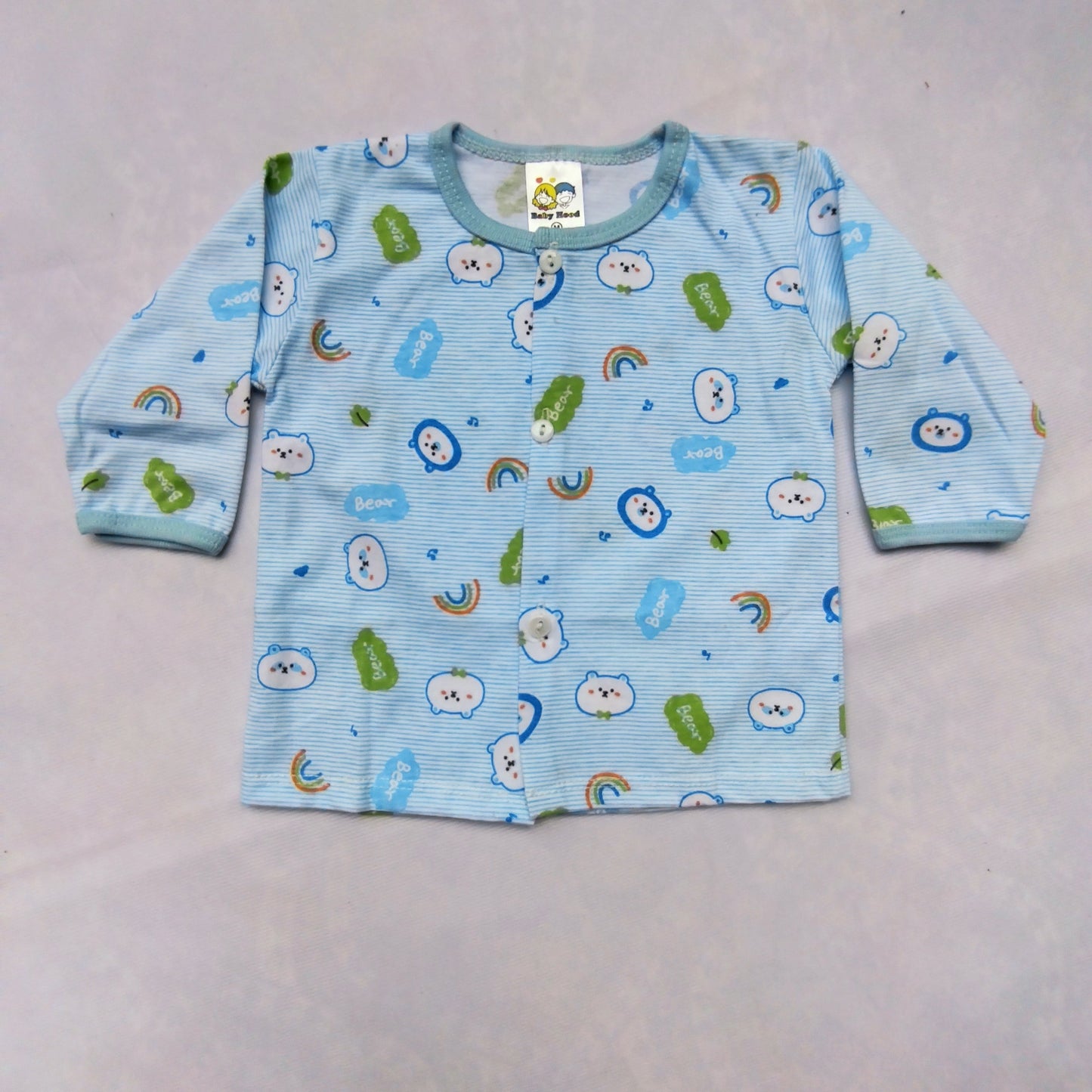 BABY HOOD BEAR PRINTED 2 PC SUITE