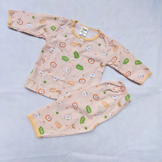 BABY HOOD BEAR PRINTED 2 PC SUITE
