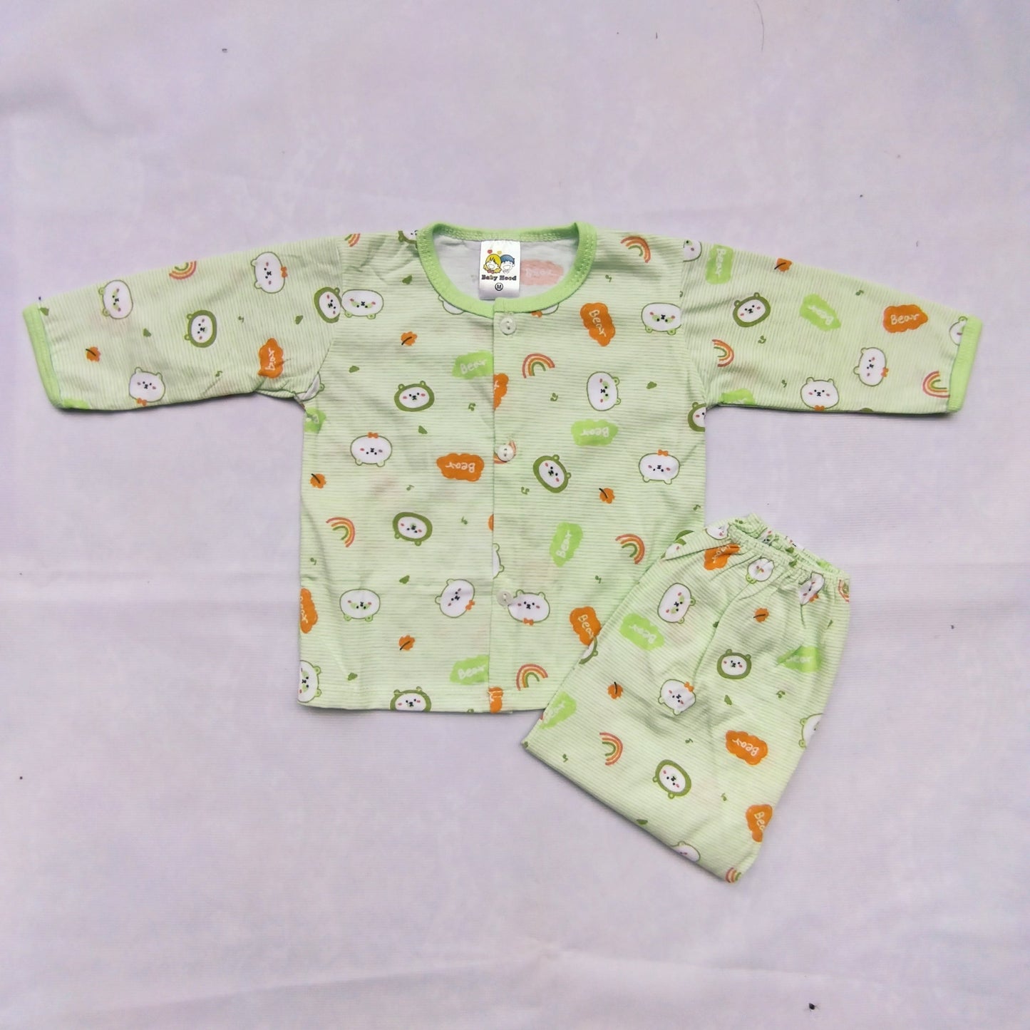 BABY HOOD BEAR PRINTED 2 PC SUITE