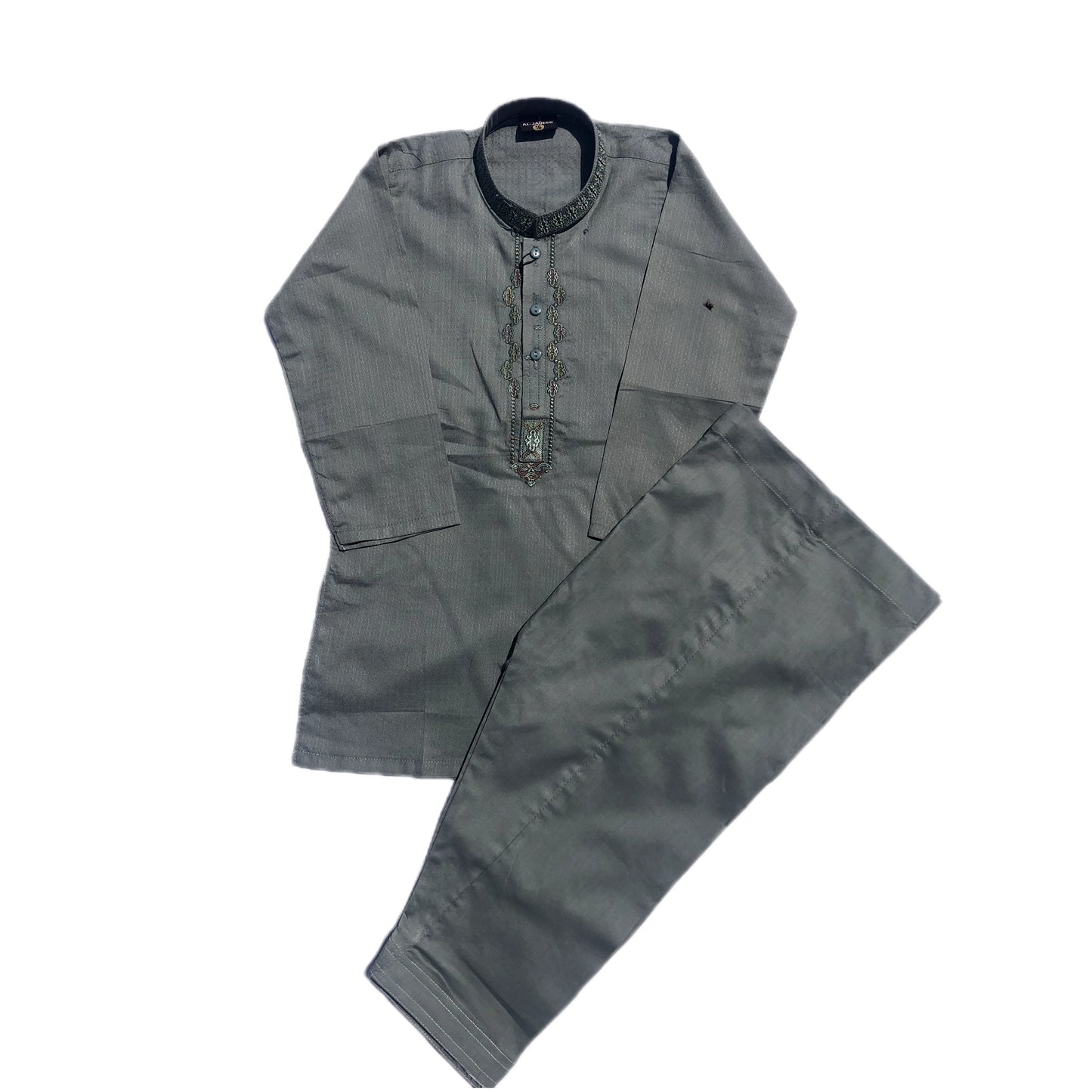 GREY EMBROIDERED KURTA & SHALWAR