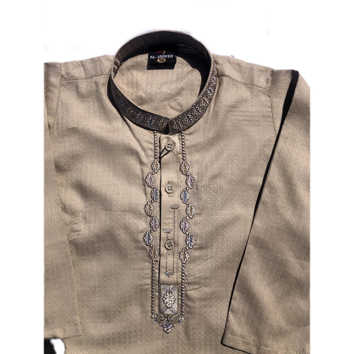 OLIVE EMBROIDERED KURTA & SHALWAR