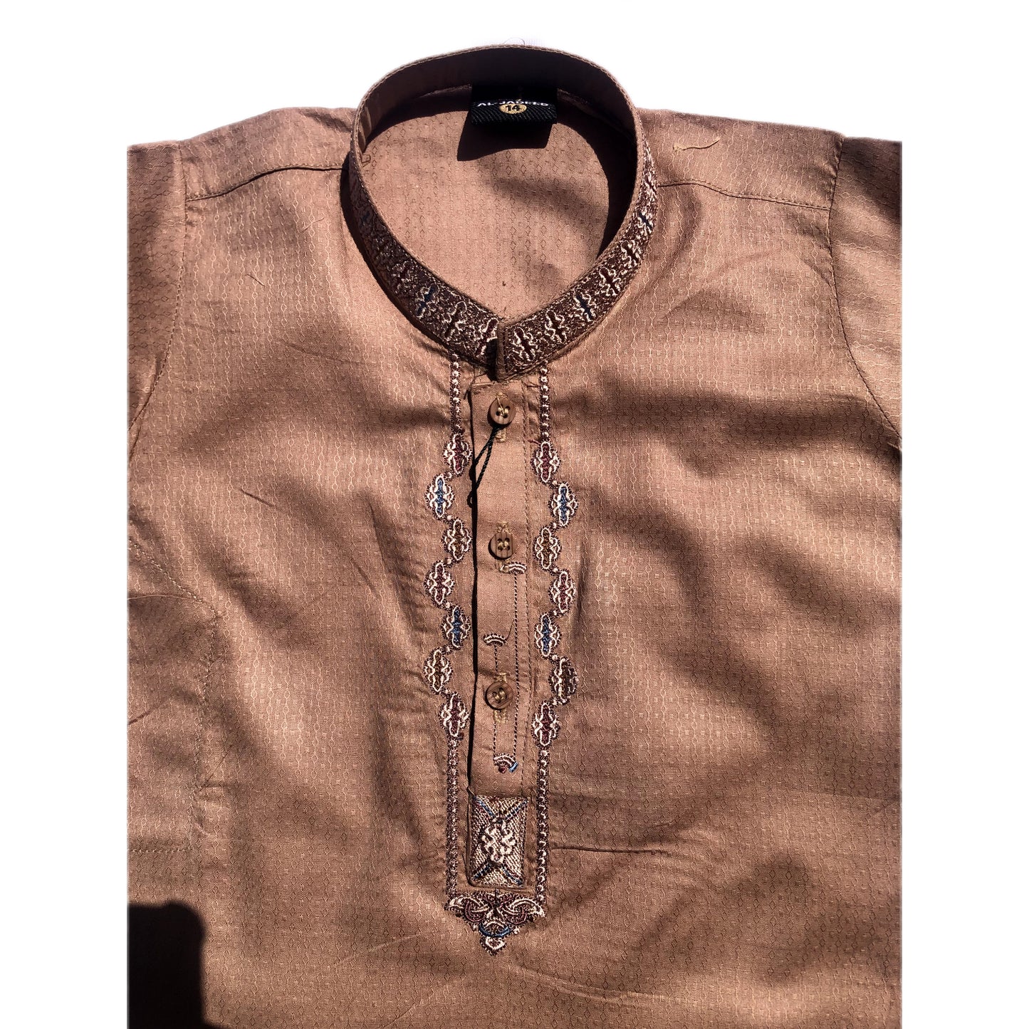 BROWN EMBROIDERED KURTA & SHALWAR