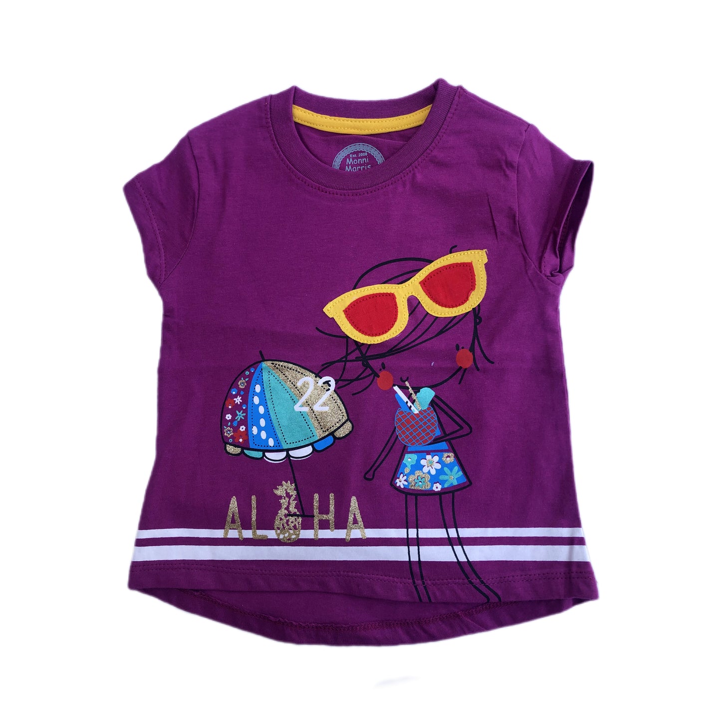 GIRL 3D GLITTER GRAPHIC T-SHIRT